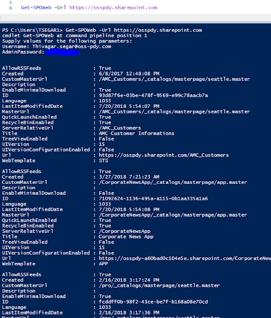 Get the SharePoint Online Sub-sites using PowerShell