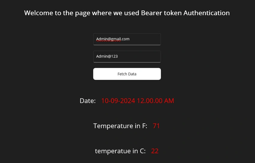 Bearer token authentication