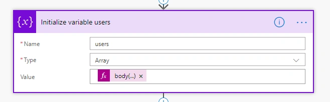 Initialize variable 'user'
