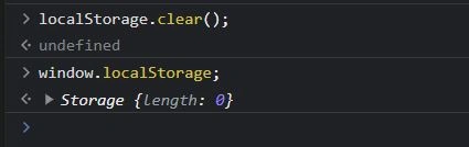 localStorage.clear()