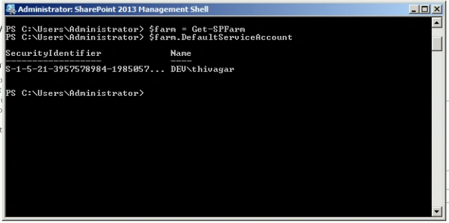 Identify The SharePoint Default Farm Account ID