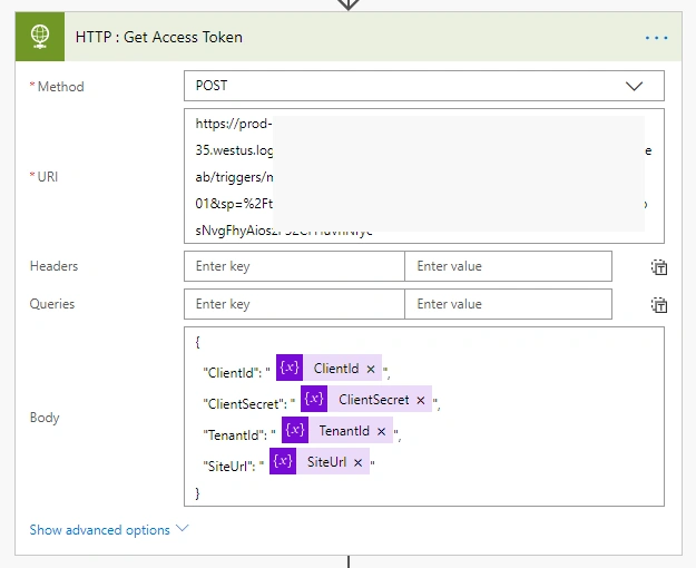 Microsoft Flow - Call One Workflow Inside Other Workflow Using REST API