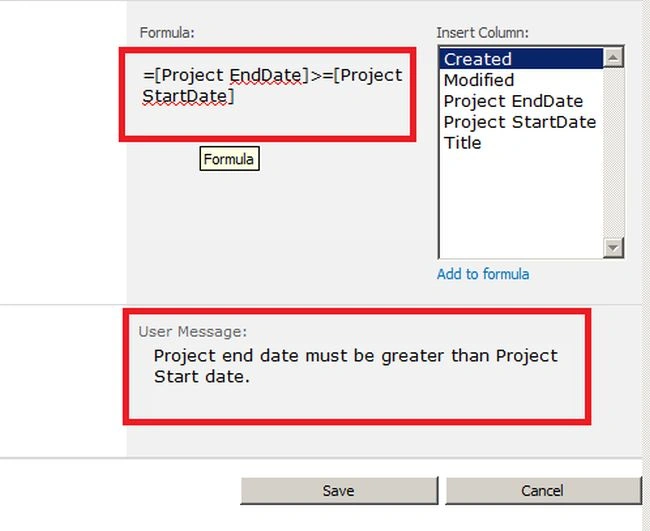 validation setting in sharepoint