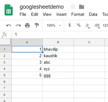 Google Live sheet