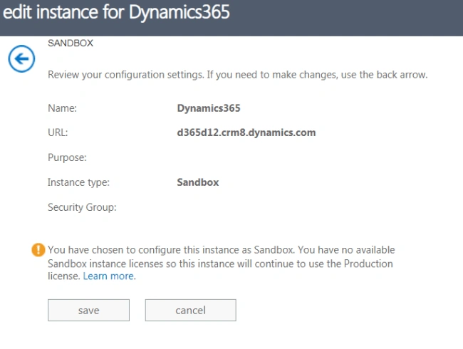 Reset your Dynamics 365