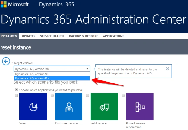 Reset your Dynamics 365
