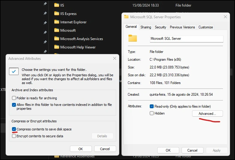 Compress contents