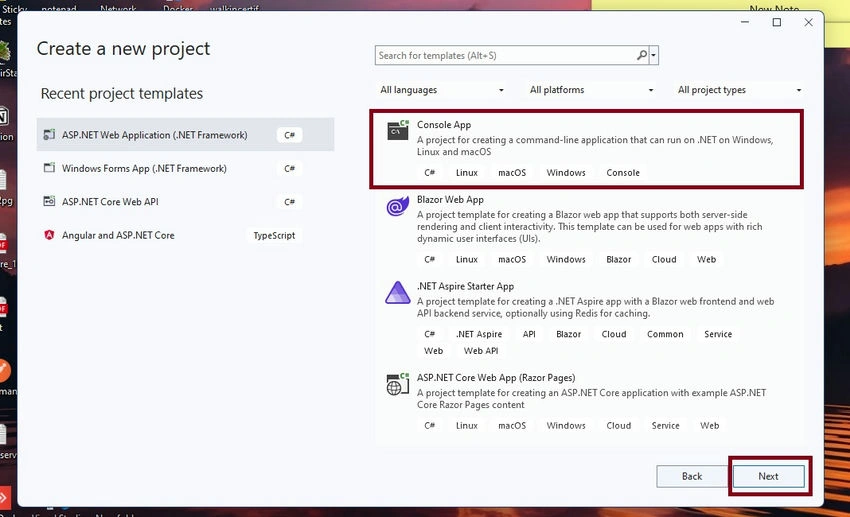 Create new project