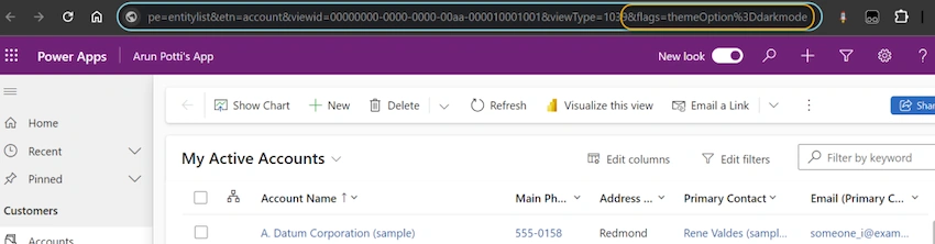 Dark Mode in Microsoft Power Apps