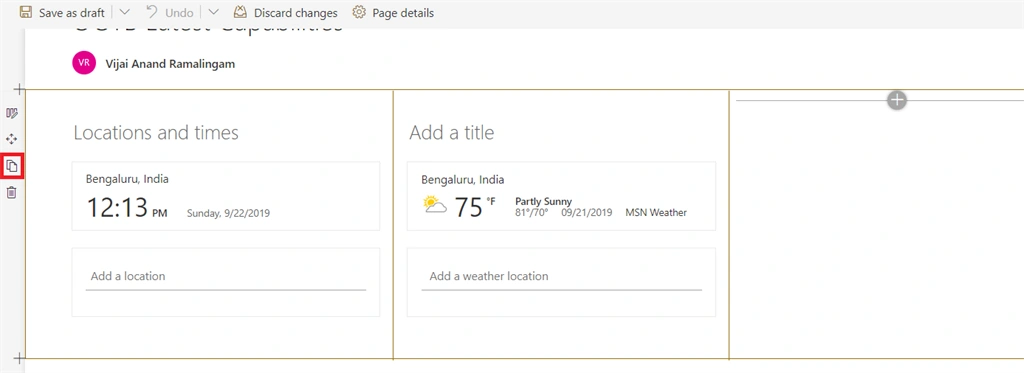 SharePoint Online Modern UI - Duplicate Section Or Webpart