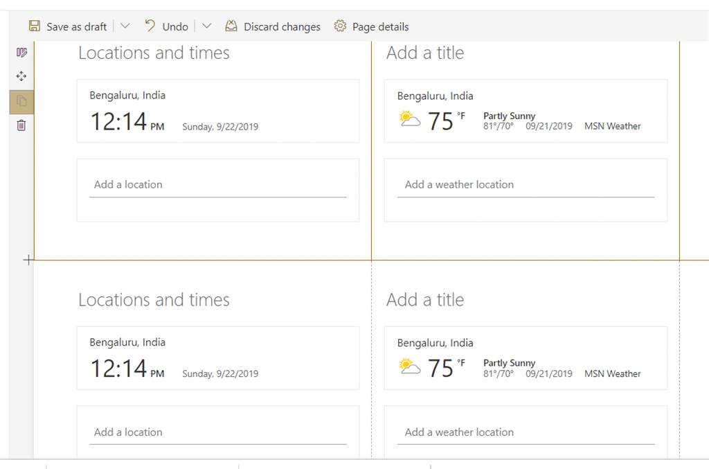 SharePoint Online Modern UI - Duplicate Section Or Webpart