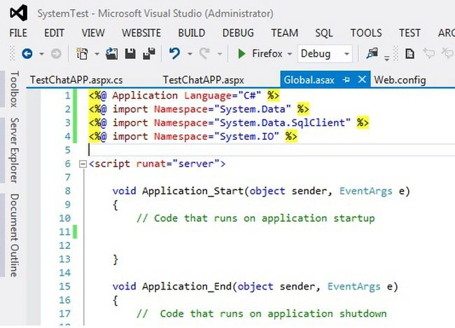 Global aspx page