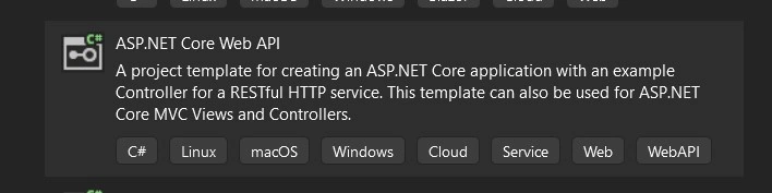 ASP.NET Core Web API Template