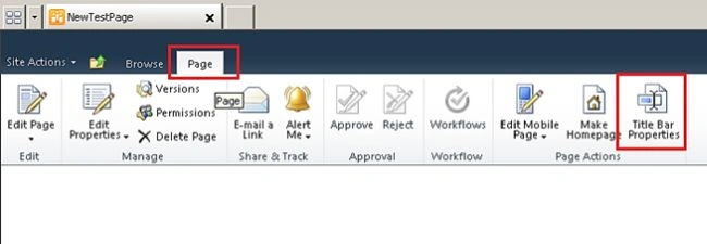 page title bar