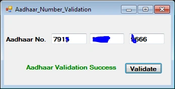 Aadhaar Number Validation Using C#