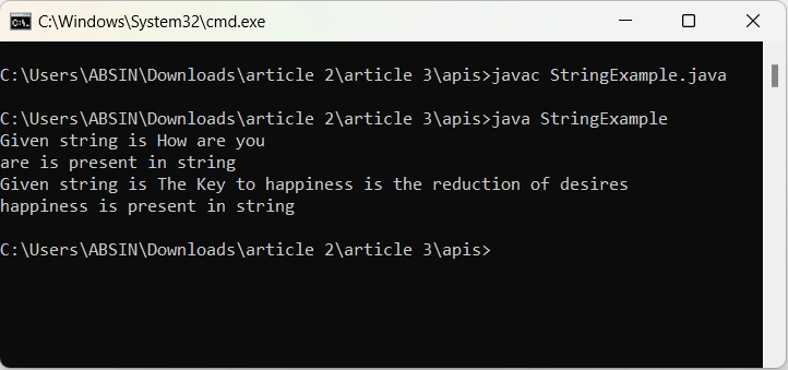 C# contains() Method