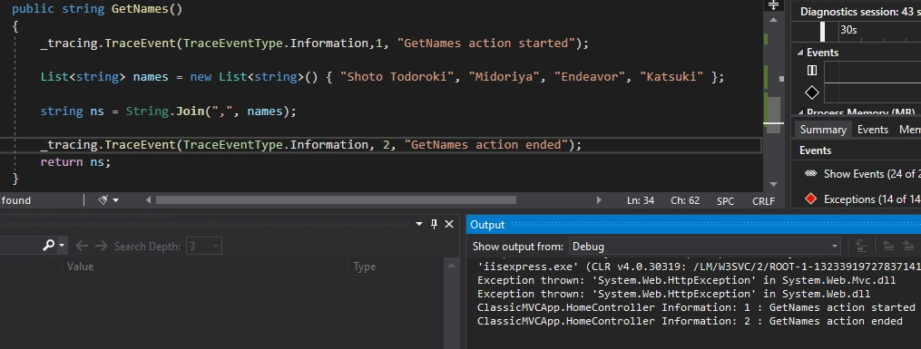 Implementing diagnostings in .NET applications