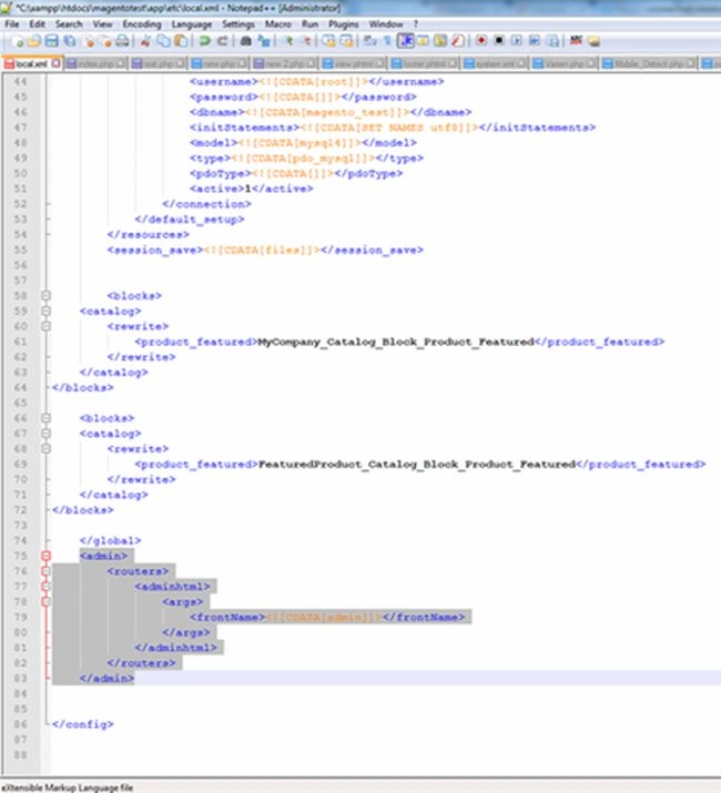 local xml