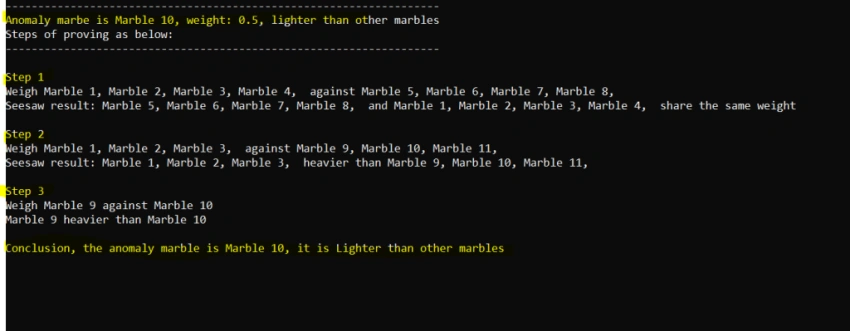 12 Marbles Riddle Solutions Steps By Steps With Csharp