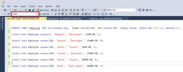Create Table