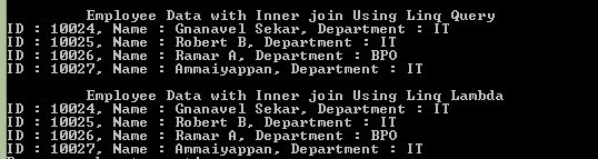 Inner Join Using LINQ And Lambda