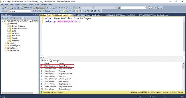 Find Random Record In SQL Server