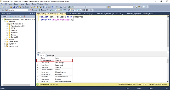 Find Random Record In SQL Server