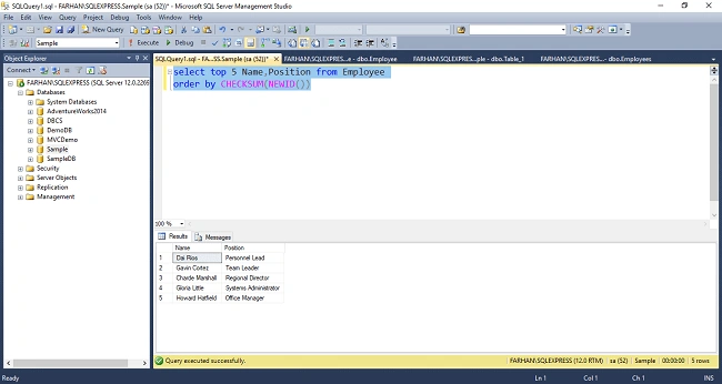 Find Random Record In SQL Server