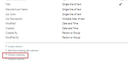 Column Ordering