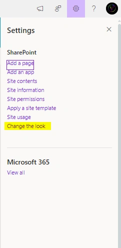 SharePoint settings