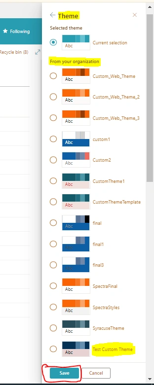 Theme- select theme