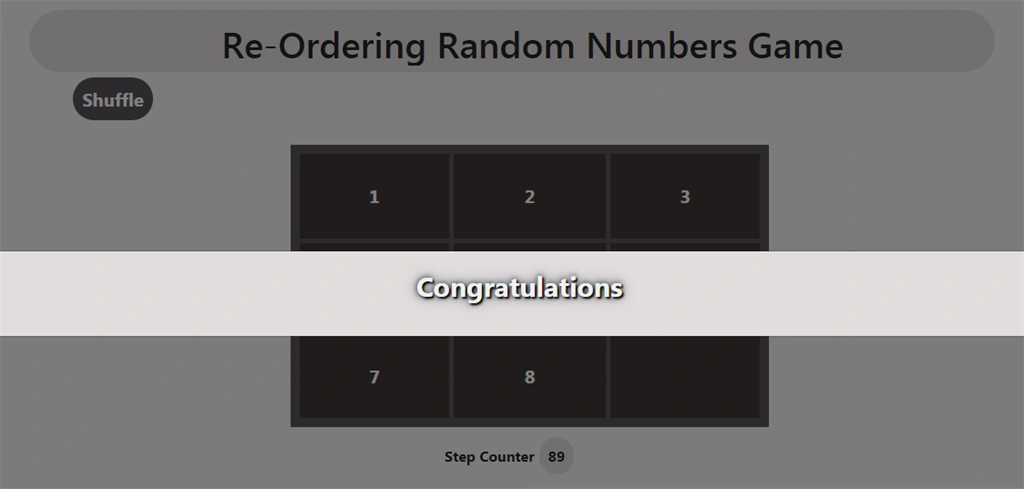Building Re-Ordering Random Numbers Game