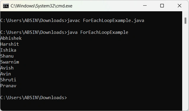 How does the Java 'for each' loop work?