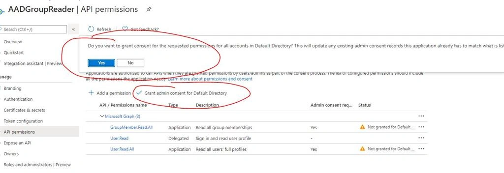 AAD Group - Read Member Summary Using C#
