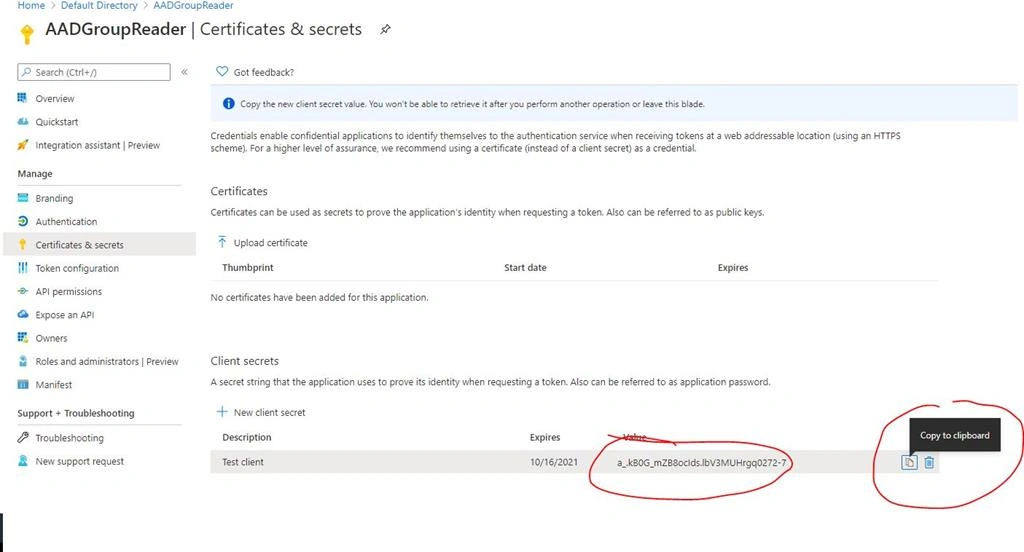 AAD Group - Read Member Summary Using C#