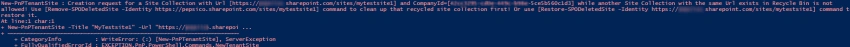 Creating SPO Site Using Powershell