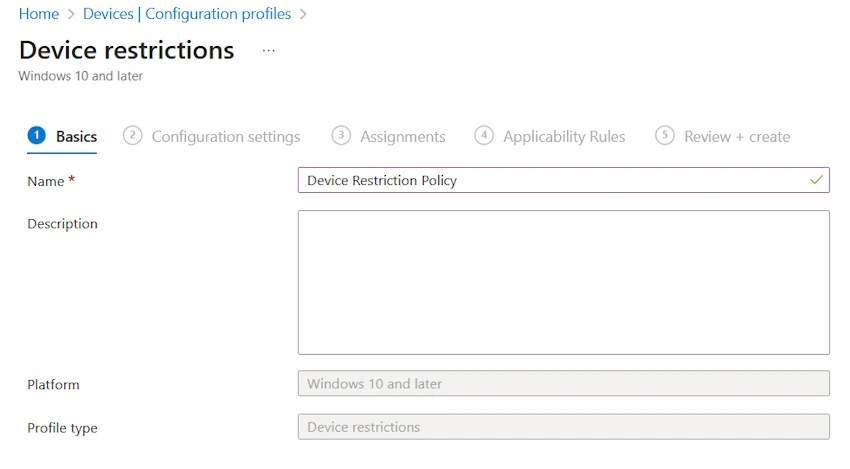 Device restriction