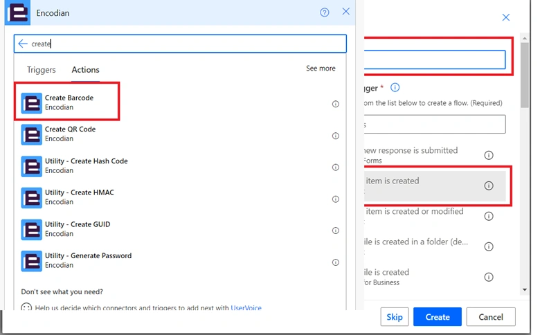 Create Barcode using Power Automate