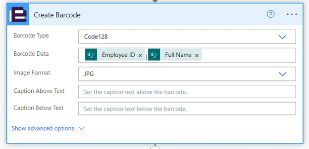 Create Barcode using Power Automate