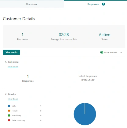 collect and view response using Microsoft Forms