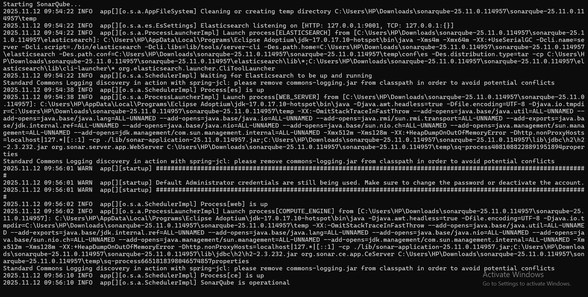 SonarQube Up