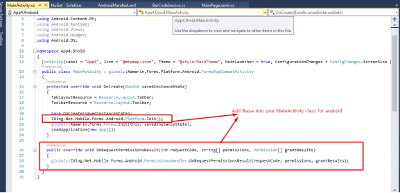 Using ZXing (Code 128 Scanner) in Xamarin Forms