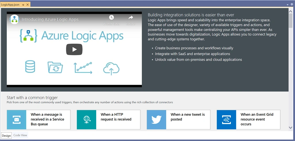 Create A Logic App In VS 2019 And Publish It To Azure