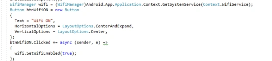 WiFi ON/OFF On Button Click In Xamarin Android