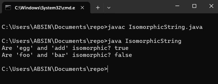 Check If Two Strings Are Isomorphic in Java