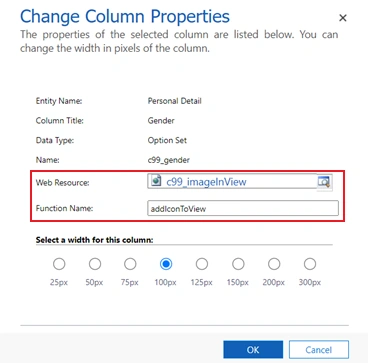 Add icons to all records of a view based on a condition in Power Apps