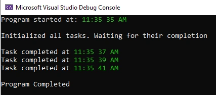 Program output