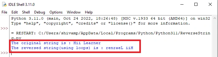 Reverse String in Python