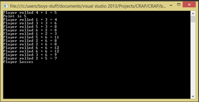 snapshot of output