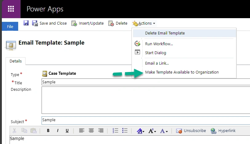 Subcomponent cannot be added to the solution in Dataverse